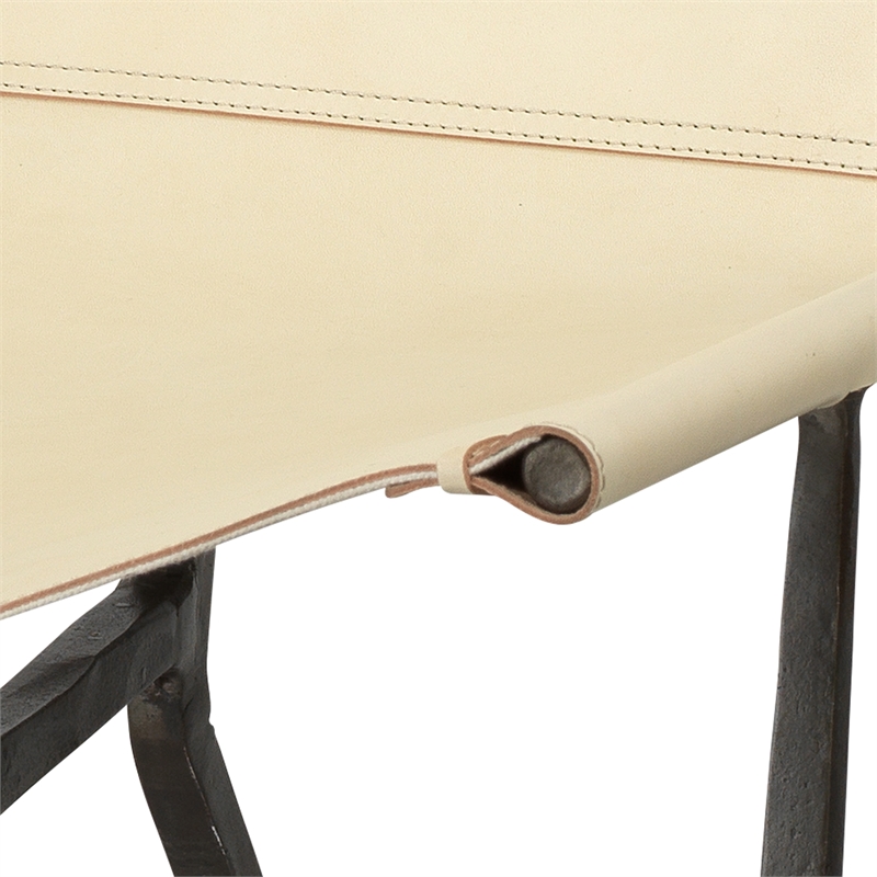 J&D Designs Co Abilene Leather Lounge Chair in White
