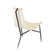 J&D Designs Co Abilene Leather Lounge Chair in White