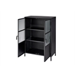 J&D Designs Co Vitrino 2 Door Metal Iron Dresser in Black