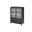 J&D Designs Co Vitrino 2 Door Metal Iron Dresser in Black