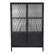 J&D Designs Co Vitrino 2 Door Metal Iron Dresser in Black
