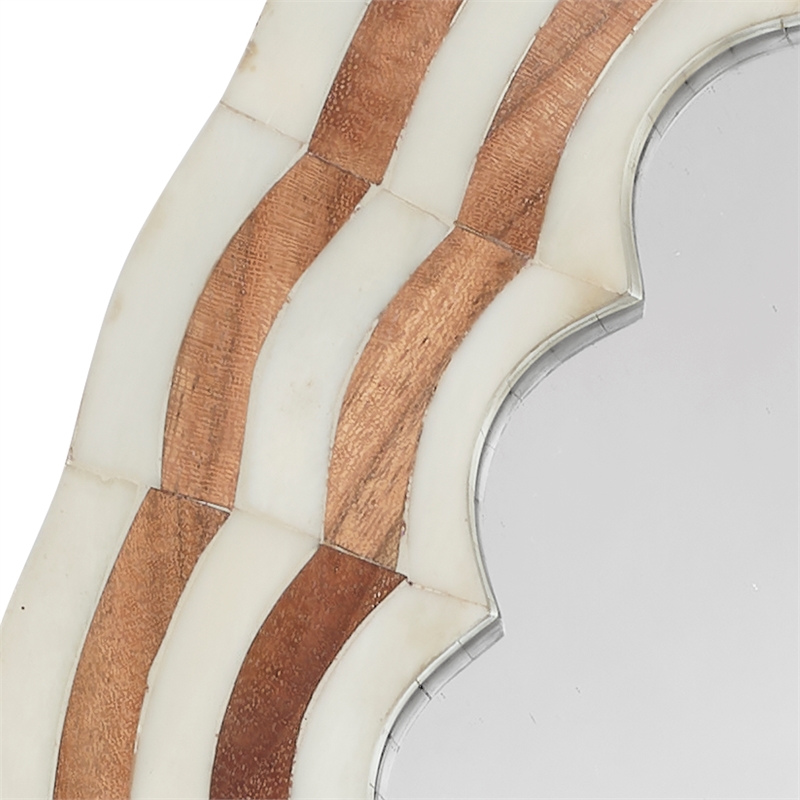 J&D Designs Co Bardot Large Bone & Wood Arch Mirror in Natural Finish
