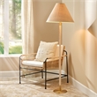 J&D Designs Co Morgana Metal and Wood Floor Lamp Antique Brass