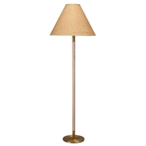 J&D Designs Co Morgana Metal and Wood Floor Lamp Antique Brass