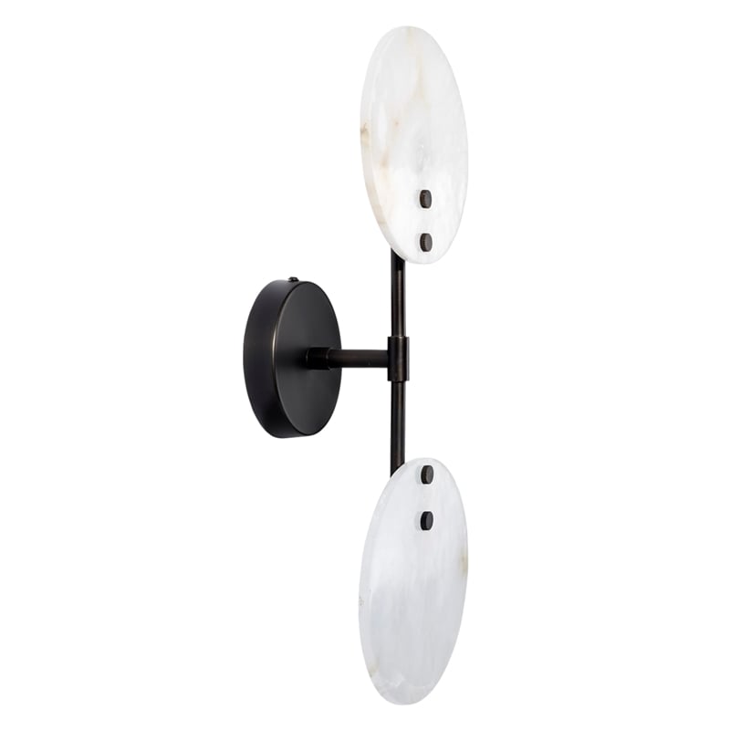 J&D Designs Co Oracle Alabaster Sconce Bronze Stone