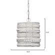 J&D Designs Co Strand Wood Beaded Pendant White