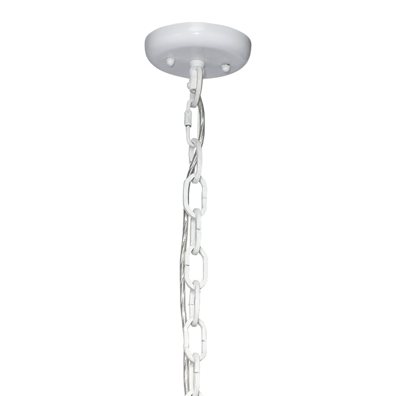J&D Designs Co Strand Wood Beaded Pendant White