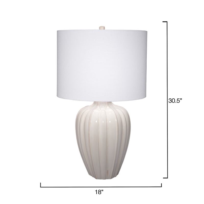 J&D Designs Co Seraphina Ceramic Table Lamp with Linen Shade
