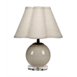 J&D Designs Dottie Blown Glass Table Lamp with Linen Shade Taupe