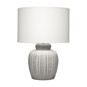 J&D Designs Arthur Ceramic Table Lamp with Linen Shade Grey