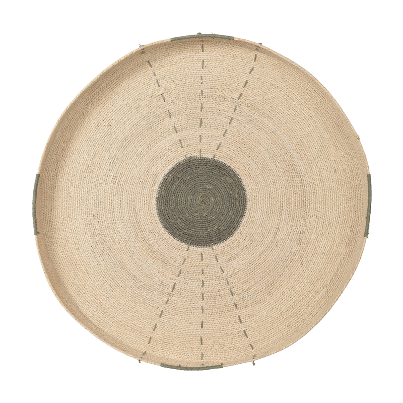 J&D Designs Sundial Seagrass Round Wall Art Teal