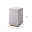 J&D Designs Garland Floral Accent Side Table Dove