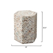 J&D Designs Hepburn Mother of Pearl Hexagon Side Table