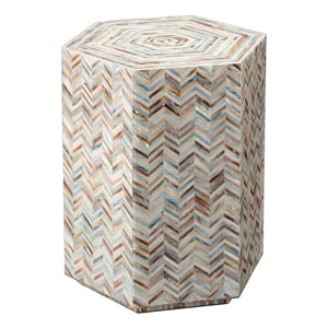 J&D Designs Hepburn Mother of Pearl Hexagon Side Table