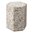 J&D Designs Hepburn Mother of Pearl Hexagon Side Table
