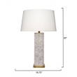 J&D Designs Preston Mother of Pearl Table Lamp with Linen Shade