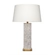 J&D Designs Preston Mother of Pearl Table Lamp with Linen Shade