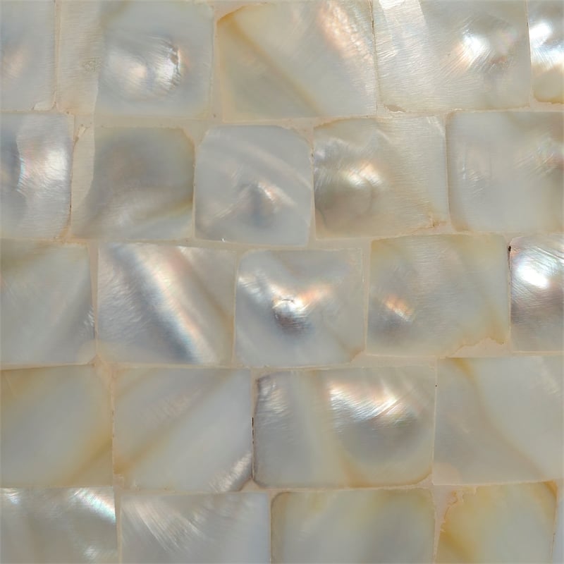J&D Designs Capsule Mother of Pearl Table Lamp with Linen Shade