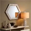 J&D Designs Lucille Mother of Pearl Table Lamp with Raffia Shade