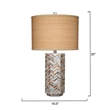 J&D Designs Lucille Mother of Pearl Table Lamp with Raffia Shade