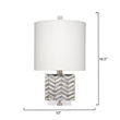 J&D Designs Garbo Mother of Pearl Table Lamp with Linen Shade Grey