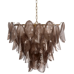 J&D Designs Co Magnolia Chandelier in Smoke and White Glass