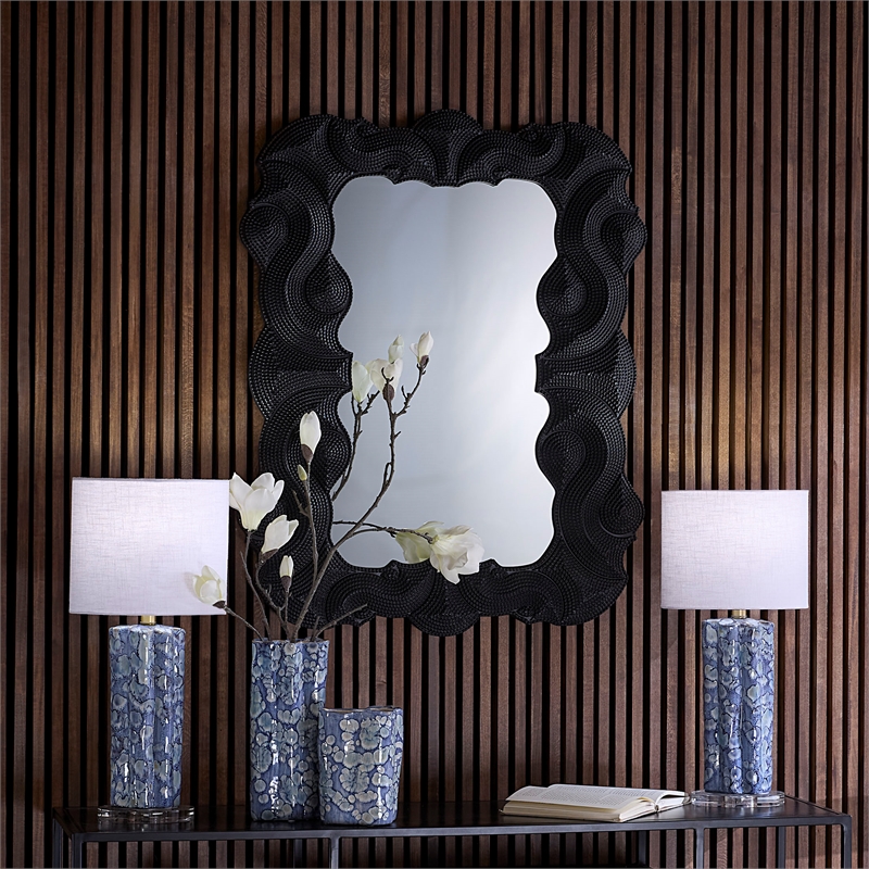 J&D Designs Co Baroque Mirror in Black