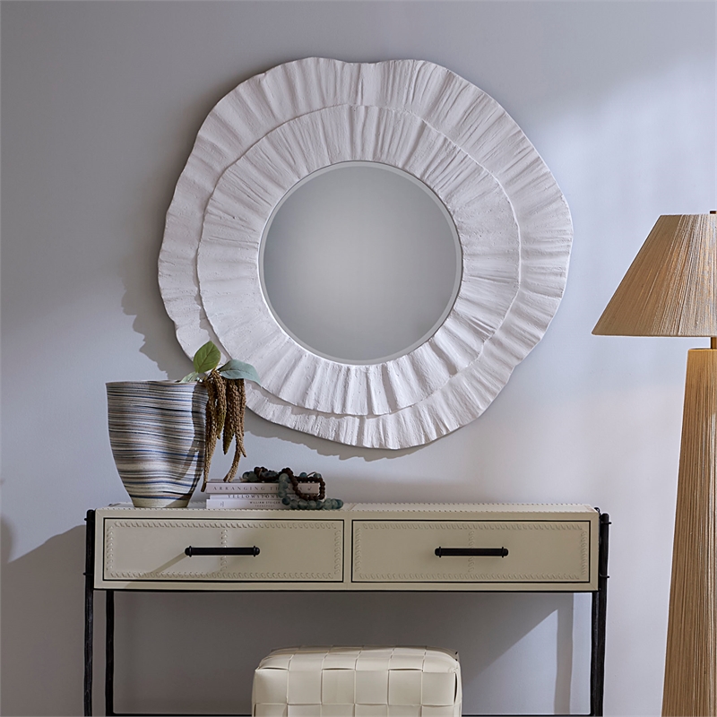 J&D Designs Co Millstone Mirror in White