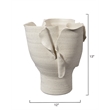 J&D Designs Co Torn Wide Vessel in White