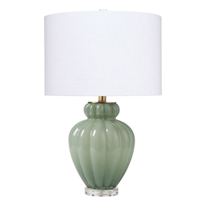 J&D Designs Co Agnes Table Lamp in Celadon Glass