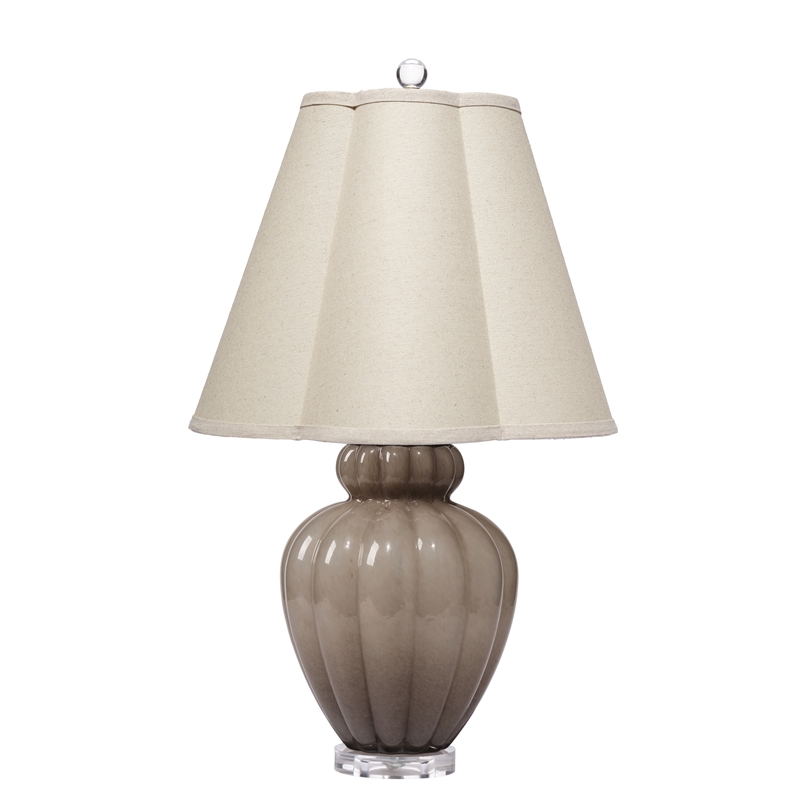 J&D Designs Co Agnes Table Lamp in Taupe Glass