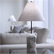 J&D Designs Co Holt Table Lamp in Travertine Stone in Gray
