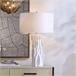J&D Designs Co Sweetwood Table Lamp in White