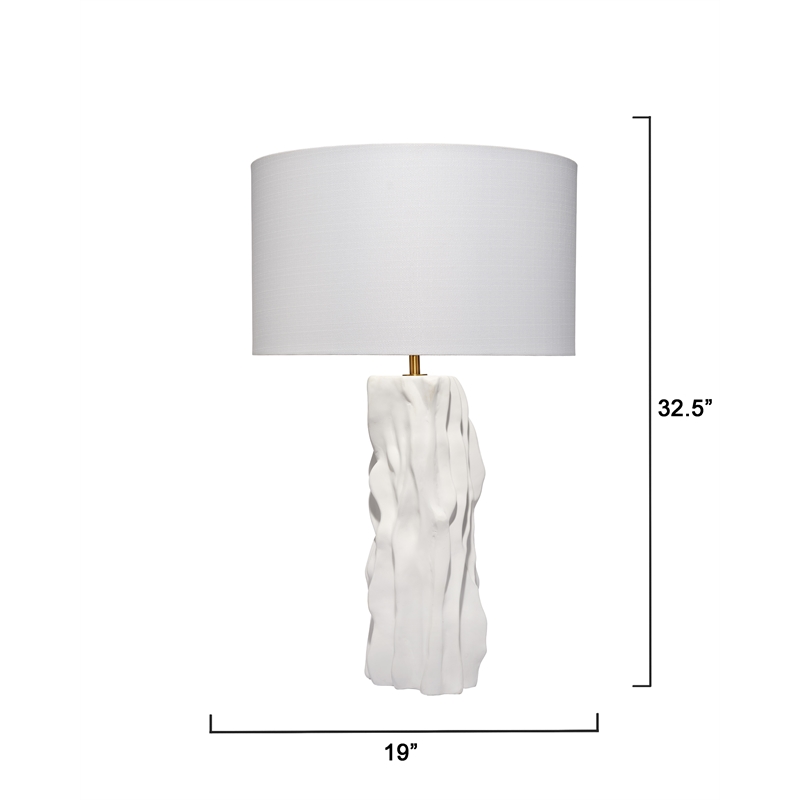 J&D Designs Co Sweetwood Table Lamp in White