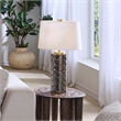J&D Designs Co Wright Table Lamp in Iridescent Espresso Ceramic