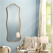 J&D Designs Aurora Floor Mirror in Antique Brass