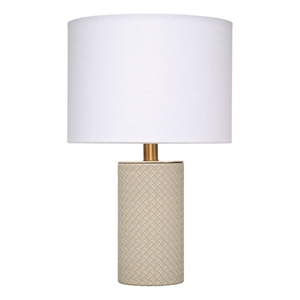 J&D Designs Roman Table Lamp in Gray Leather
