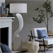 J&D Designs Co Cobra Floor Lamp in White Rice Stone