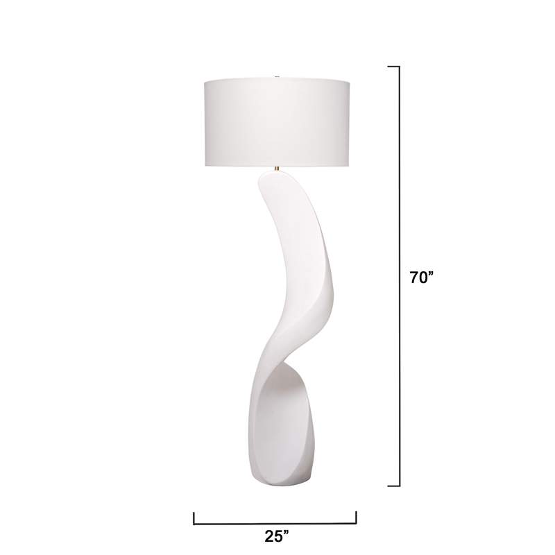 J&D Designs Co Cobra Floor Lamp in White Rice Stone