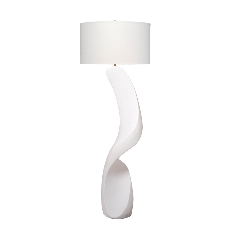 J&D Designs Co Cobra Floor Lamp in White Rice Stone