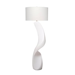 J&D Designs Co Cobra Floor Lamp in White Rice Stone