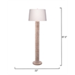 J&D Designs Co Abacus Mango Wood 1-Light Floor Lamp with Polyester Linen Shade