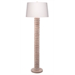 J&D Designs Co Abacus Mango Wood 1-Light Floor Lamp with Polyester Linen Shade