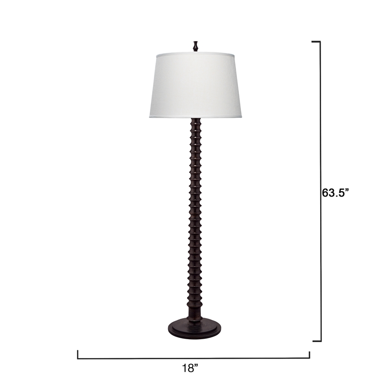 J&D Designs Co Revolution Wood 1-Light Floor Lamp in Black