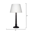 J&D Designs Revolution Wood Table Lamp in Black with Linen Shade