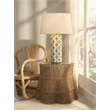 J&D Designs Co Harlequin Ceramic Table Lamp with Linen Shade in Green