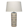 J&D Designs Co Orbital Ceramic Table Lamp with Linen Shade in Blue
