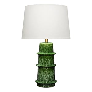 J&D Designs Co Saturn Ceramic Table Lamp with Linen Shade in Green