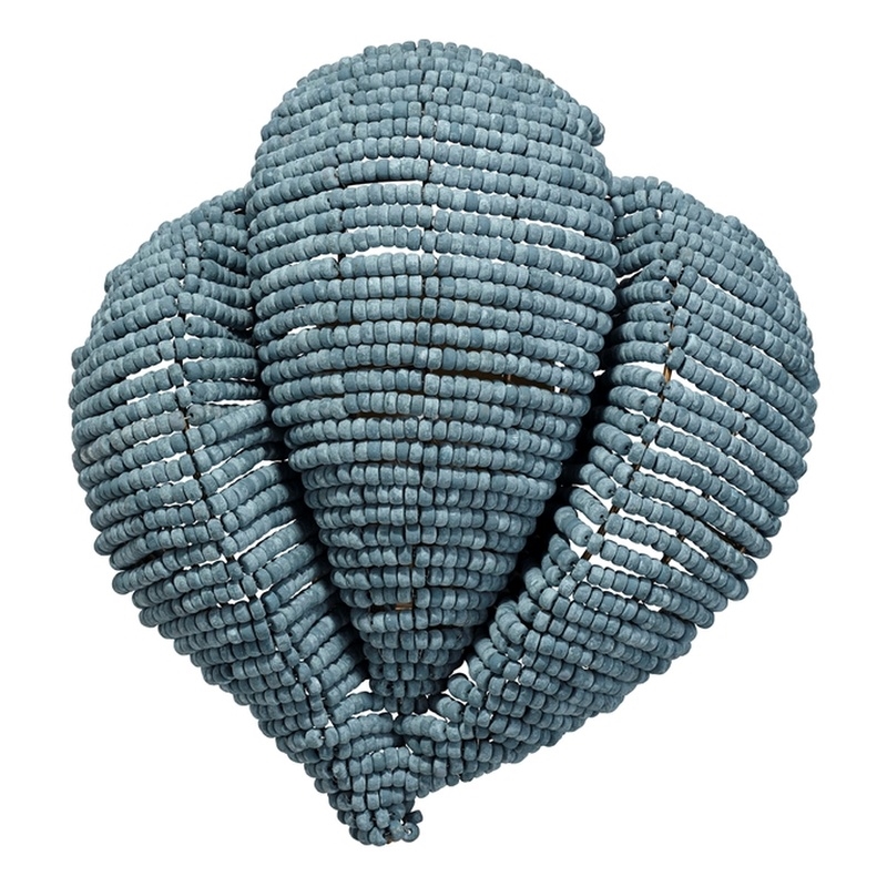 J&D Designs Co Anguilla1-Light Wood Beaded Wall Sconce in Blue