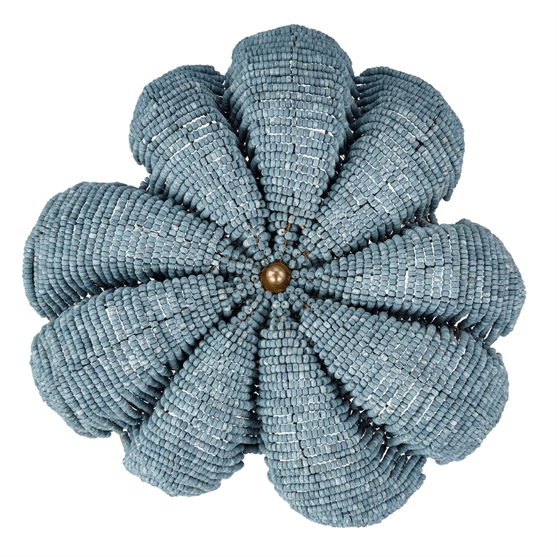 J&D Designs Co Anguilla Semi-Flush Mount in Blue Wood Beads in Blue